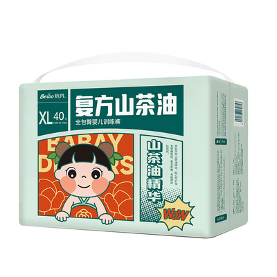蓓秀民国风山茶油婴儿纸尿裤104片