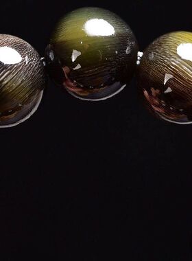 高端东西牛角黑金手串把玩