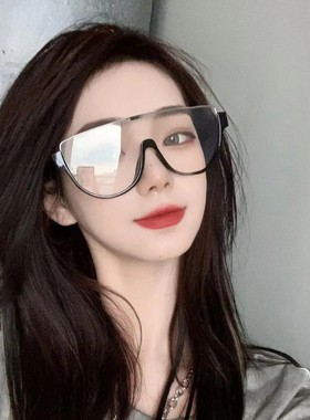 欧美一体骑行眼镜大框飞行员墨镜