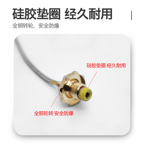 步林户外炉头炉具使用煤气罐转接管家用液化气瓶连接管钢罐转换头 - 图0