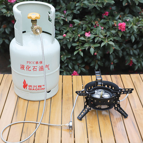 步林户外炉头炉具使用煤气罐转接管家用液化气瓶连接管钢罐转换头 - 图3