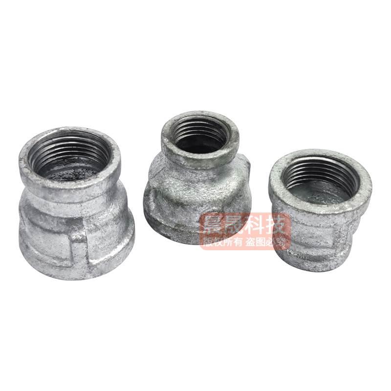 镀锌异径直通大小头直接内丝管箍接头4分6分1寸DN15水管玛钢管件 - 图1