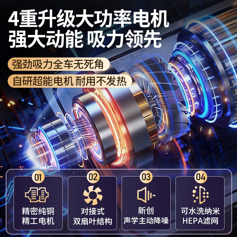 得力车载吸尘器手持小型迷你无线充电汽家用吹尘机2025超强大吸力,淘宝优惠券,粉丝福利购,淘宝优惠卷