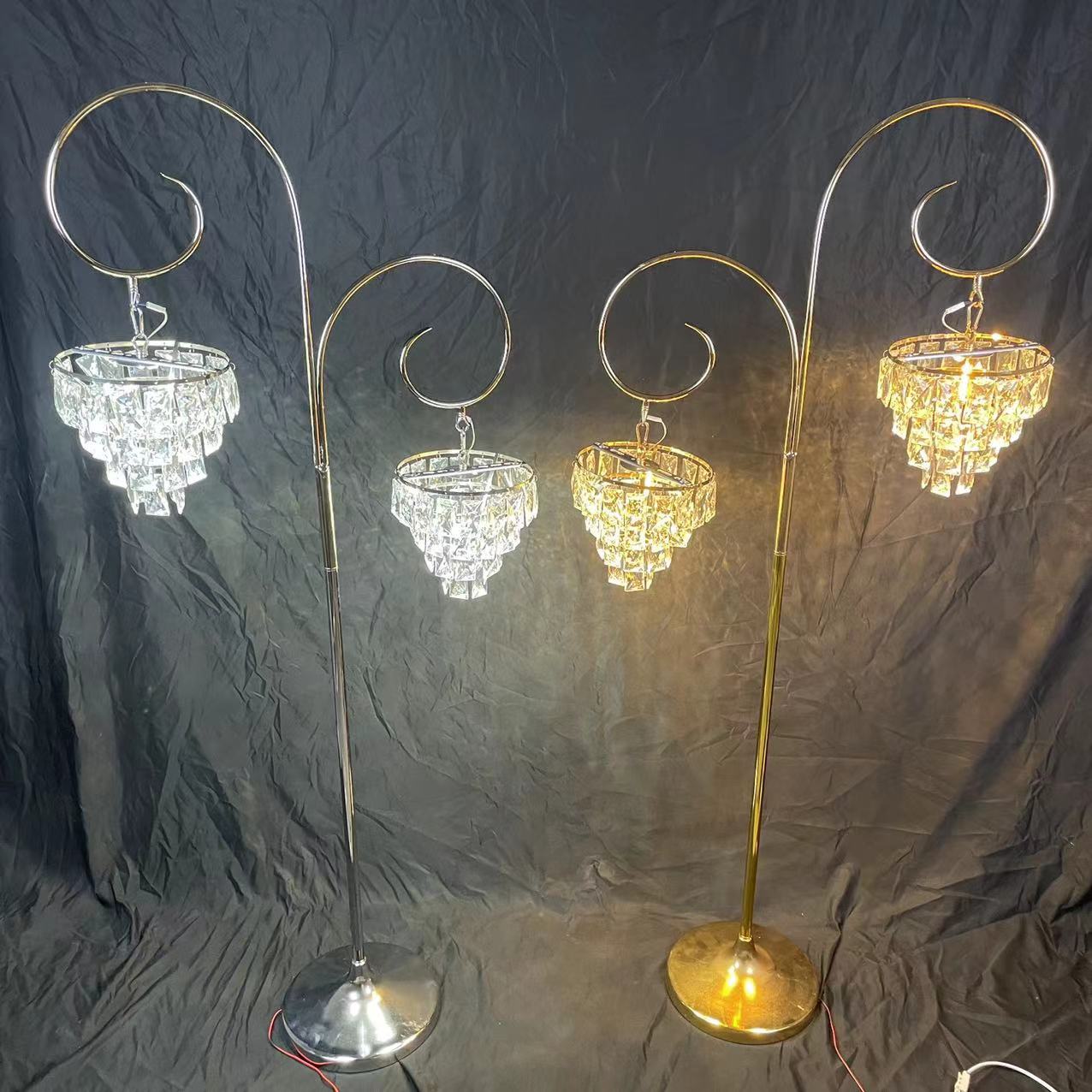 新款婚庆冰条水晶发光路引婚礼堂欧式铁艺吊灯冰晶引路灯舞台装饰,淘宝优惠券,粉丝福利购,淘宝优惠卷