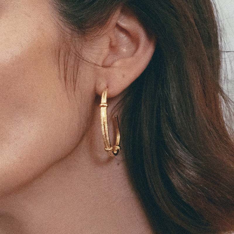 ATELIERSO 25AW编织钉砂细S925纯银耳圈,淘宝优惠券,粉丝福利购,淘宝优惠卷