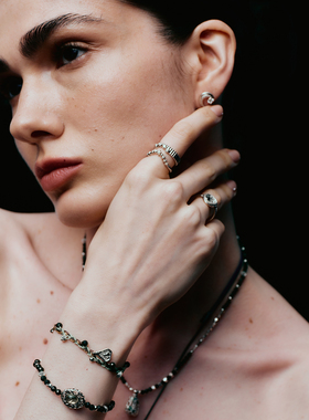 ATELIERSO 26SS碎克拉圆柱戒指（银）