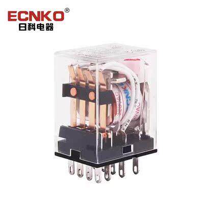 日科ECNKO小型电磁继电器HH54PL AC220V/DC24V/12V/36 MY4N-J带灯 - 图1