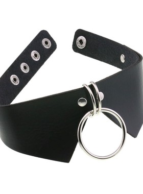 欧式朋克哥特式皮项圈黑色铃铛欧美白色爱心水滴红色O形项圈饰品