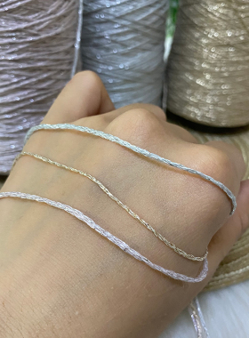 银色空心纱中粗手工包包玩偶钩针