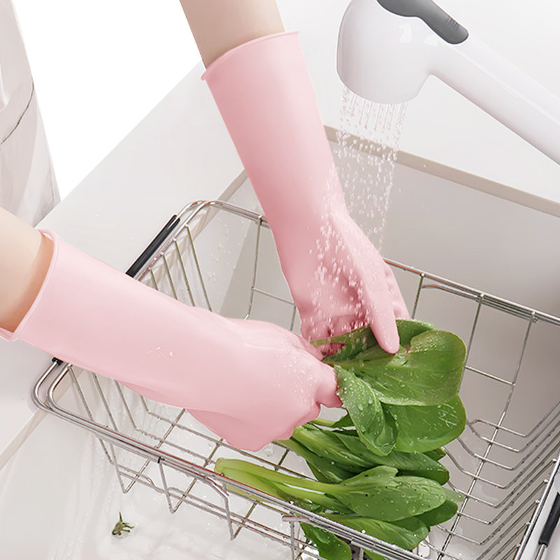 丁腈洗碗手套家务清洁厨房耐用橡胶乳胶防水洗衣服干活专用薄款女-图3