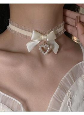 软妹颈带有弹性爆款纯欲风可爱黑