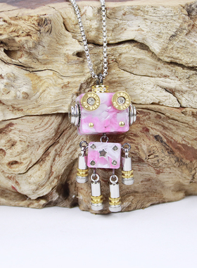 【小布鲁巴幻彩】木小魔2025ss朋克机器人项链吊坠钥匙扣原创潮流