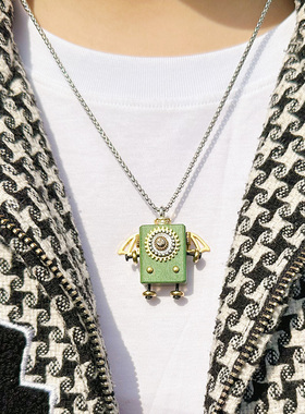 【mini恶魔】木小魔项链 DIY材料包手作包 蒸汽朋克木机器人挂坠