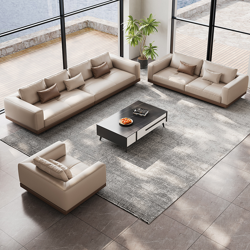 办公商务沙发接待室轻奢高级感洽谈贵宾休息区会客直排三人位简约 - 图0