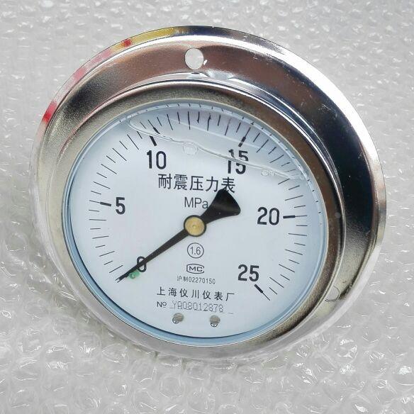 耐震压力表 轴向 YN-100ZT 压力0-25mpa 直径100mm 螺纹m20x1.5 - 图0