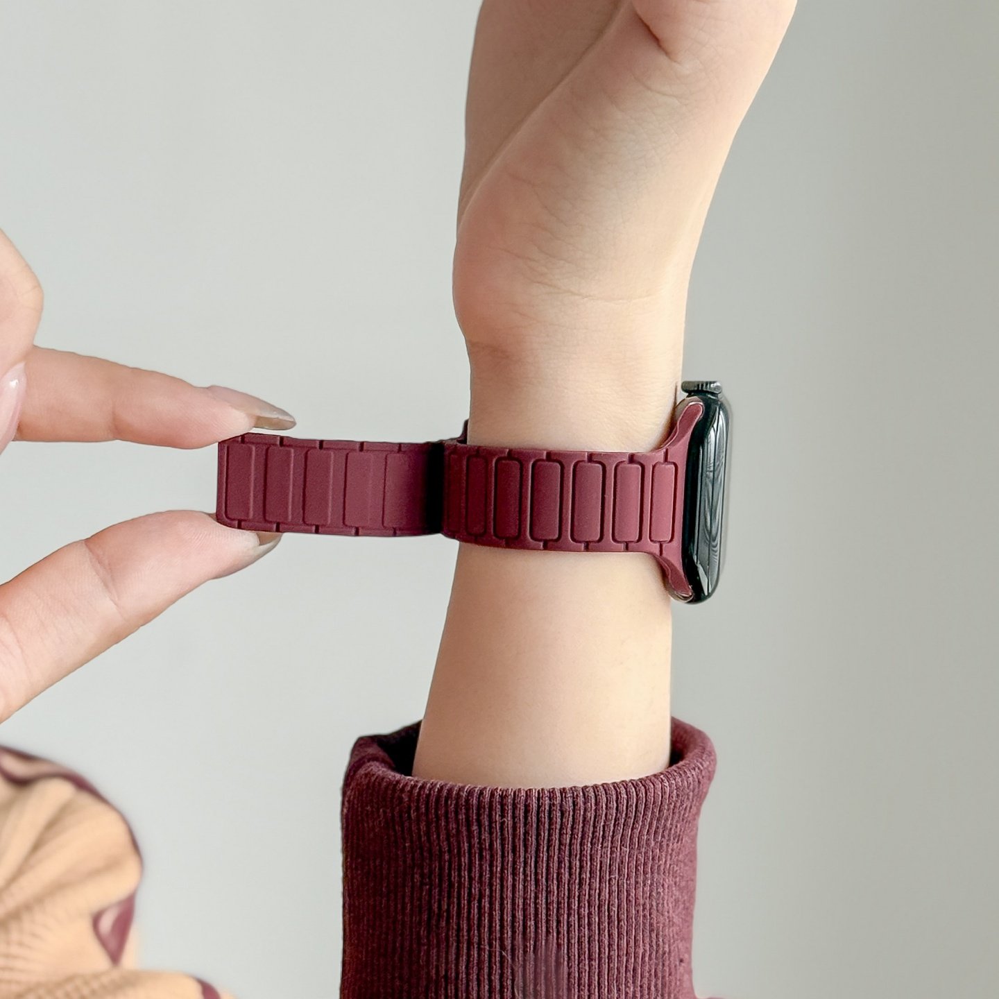 细款磁吸适用苹果S11手表表带iwatch11手表带applewatch10硅胶S10腕带SE3官方新款S9女款S8运动S7男6高级秋冬,淘宝优惠券,粉丝福利购,淘宝优惠卷