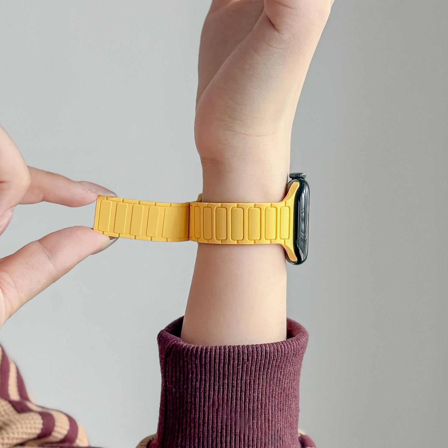 细款磁吸适用苹果S11手表表带iwatch11手表带applewatch10硅胶S10腕带SE3官方新款S9女款S8运动S7男6高级秋冬,淘宝优惠券,粉丝福利购,淘宝优惠卷