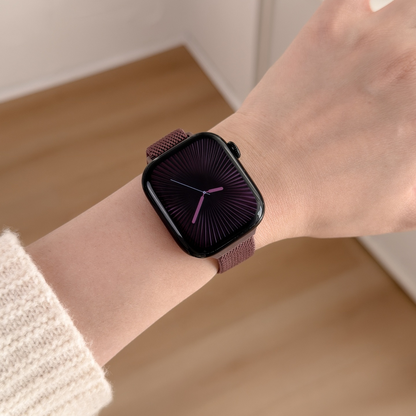 适用苹果S11手表applewatch11表带iwatch10细款S10尼龙S9新款编织小蛮腰腕带S8女生7智能SE3男运动高级感秋冬 - 图2