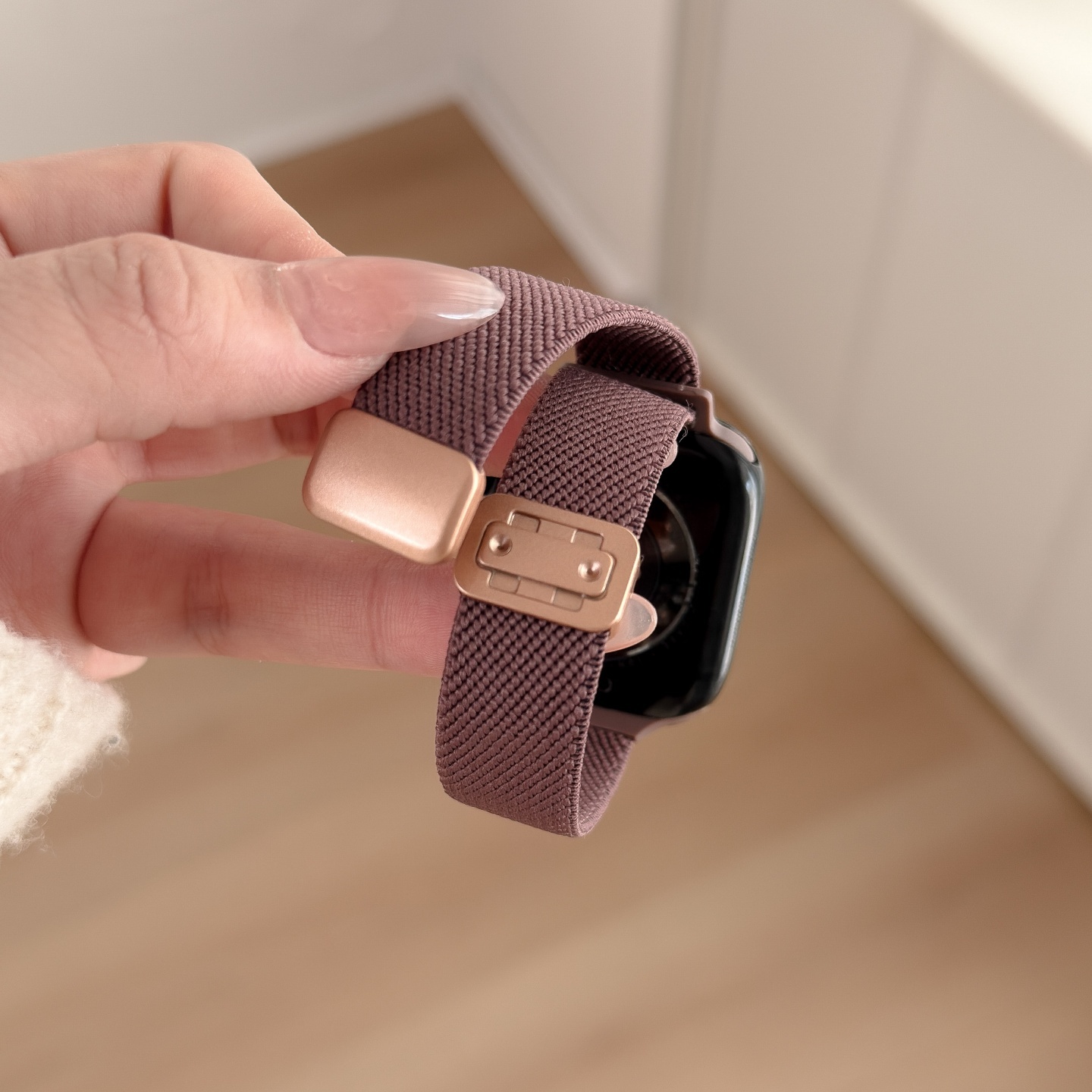 适用苹果S11手表applewatch11表带iwatch10细款S10尼龙S9新款编织小蛮腰腕带S8女生7智能SE3男运动高级感秋冬 - 图1