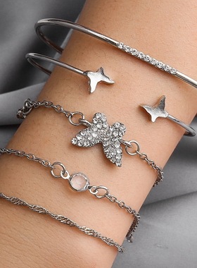 Women party Butterfly crescent combination bracelet jewelry