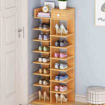 Shoe Rack Simple Multilayer Home Imitation Solid Wood Color Shoe Cabinet Containing Economy Type Shelf Province Space Doorway Shoe Rack