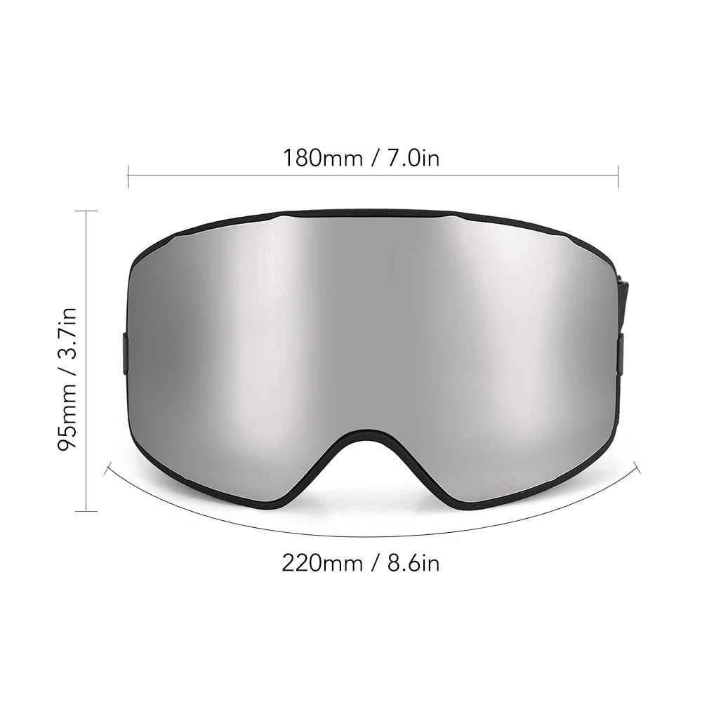 UV400 Skiing Goggles Anti-fog Snowboard Goggles OTG Snow Spo-图1