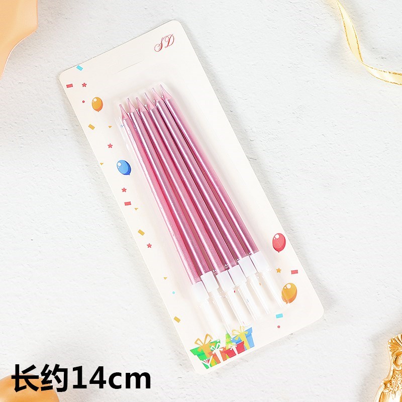 Cakelove 6 PCS golden long pencil cake candle safe flames ki - 图1