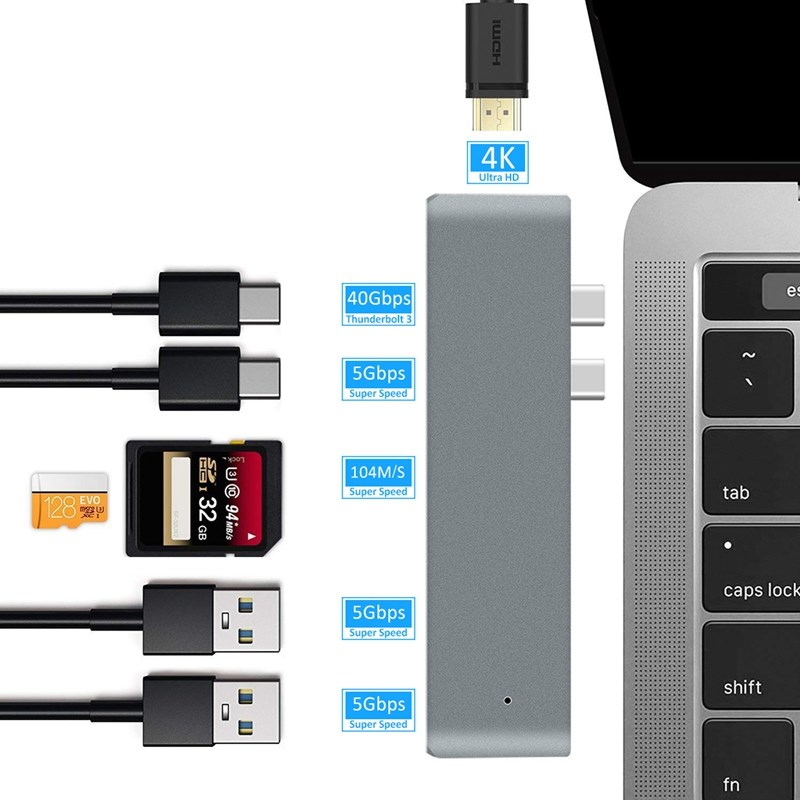 Thunderbolt 3 7In1 Type-C To Hdmi Docking Station Card Reade - 图3