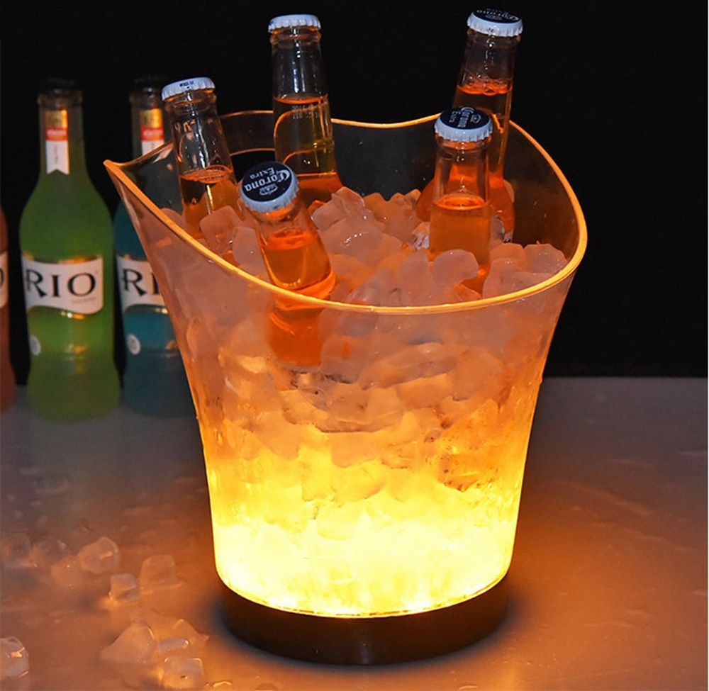 LED Rechargeable Ice Bucket 5.5L wine whisky Cooler Colors C