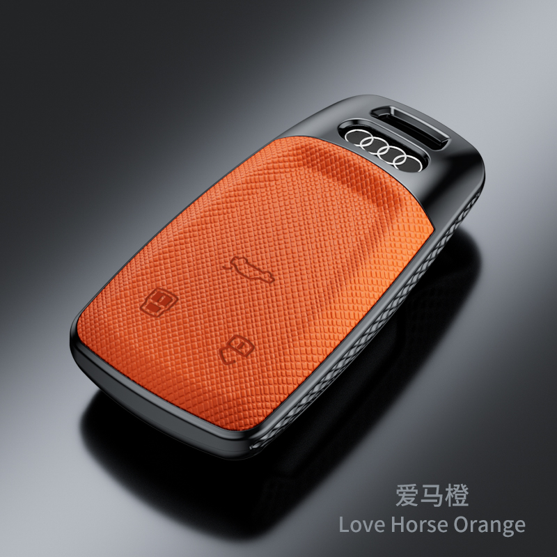 奥迪A6L钥匙套2023款A3L男士Q4etron高档Q5etron扣Q7 A7 A8 Q8 Q6 - 图0