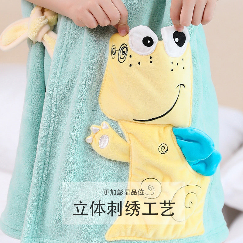 儿童浴袍女童式洗澡游泳比纯棉浴巾 家可馨浴裙/浴袍/浴衣