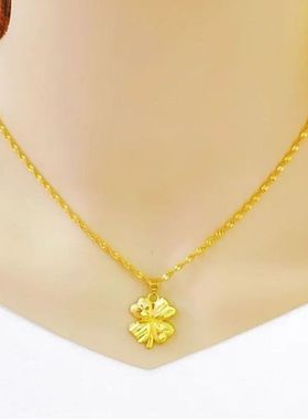 正品高级百搭黄金色项链女