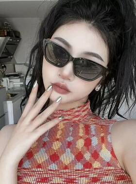 大媛家Sunny 复古猫眼个性链条腿墨镜高级显脸小太阳镜遮阳眼镜女