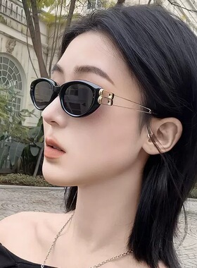 大媛家Sunny Jennie同款猫眼墨镜女金属镂空腿太阳眼镜防紫外线