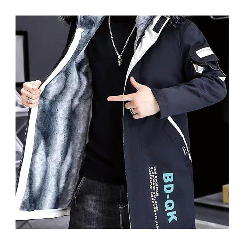 羽绒服男士中长冬季外衣羊毛衬里加厚棉质外衣2025新工作服派克大,淘宝优惠券,粉丝福利购,淘宝优惠卷