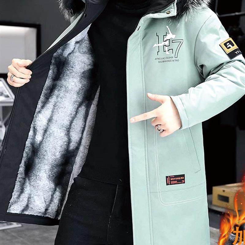 羽绒服男士中长冬季外衣羊毛衬里加厚棉质外衣2025新工作服派克大,淘宝优惠券,粉丝福利购,淘宝优惠卷