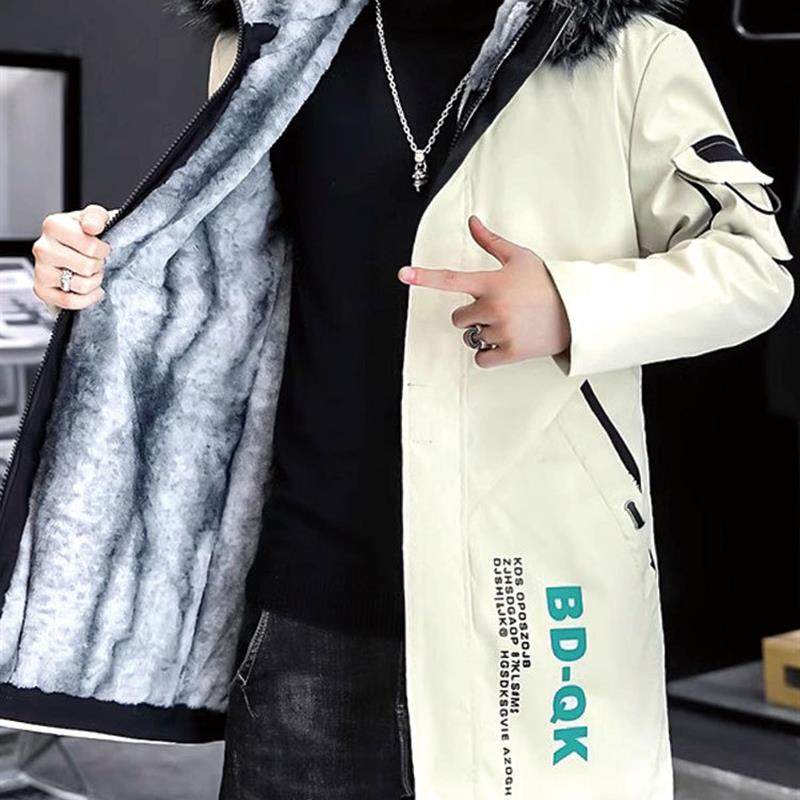 羽绒服男士中长冬季外衣羊毛衬里加厚棉质外衣2025新工作服派克大,淘宝优惠券,粉丝福利购,淘宝优惠卷