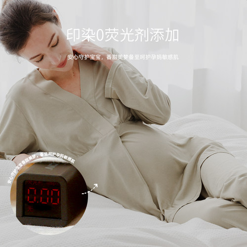 MAMILINE天丝莫代尔孕妇睡衣女套头月子服产后哺乳家居服夏季薄款 - 图2