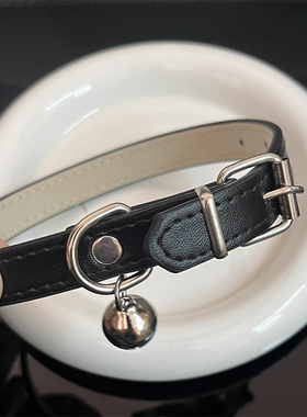 黑色百搭项链小众皮质项圈