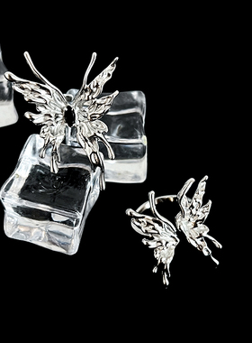 银色蝴蝶戒指女小众设计