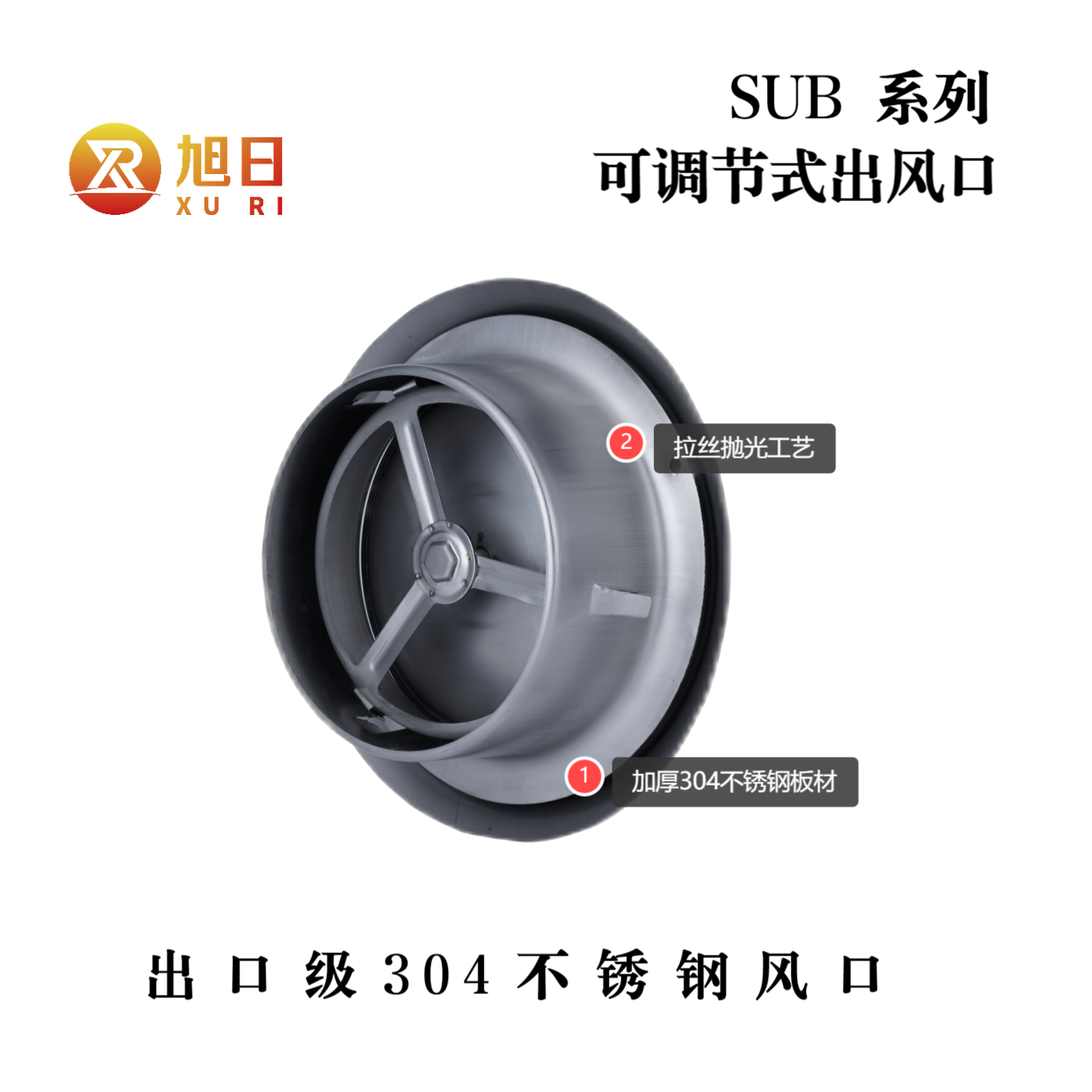 室内出口级可调节式304不锈钢通风口圆形空调排风口新风系统配件,淘宝优惠券,粉丝福利购,淘宝优惠卷