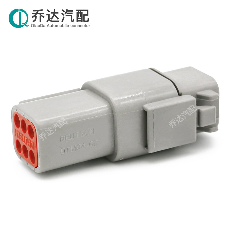 DTM04-6P 6孔德驰型连接器重卡挖掘机汽车公母防水接插件DTM06-6S_虎窝淘