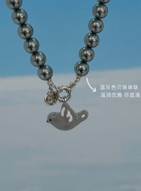 MARSEVEN 海风飞鸽系列珍珠鸽子项链原创设计气质时尚锁骨链新品