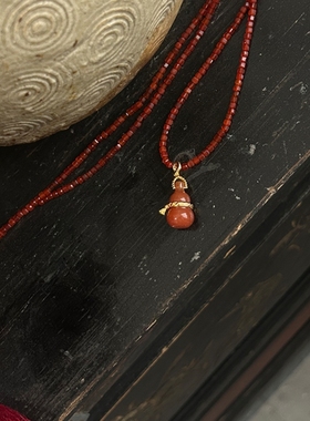 MARSEVEN x 默叙 红色绳结葫芦长项链中式复古高级感原创饰品