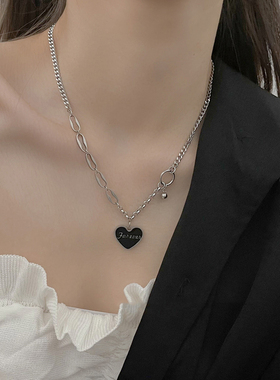 爱心吊坠925银锁骨链男女925纯银