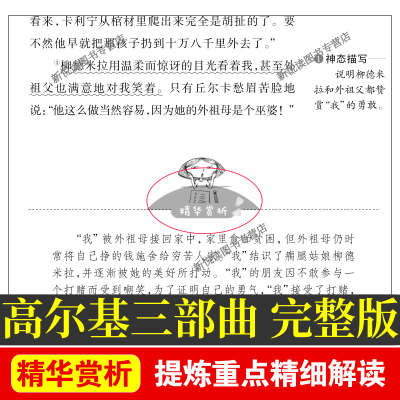 正版3册 童年在人间我的大学高尔基青少版经典名著高尔基三部曲名师导读版中小学生版课外书籍三年级四五六年级儿童文学世界名著 - 图1