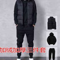 Autumn-winter mens gaffes paired with code necropolis horse chia three sets of trendy fat sub sports suit fattening up the outside
