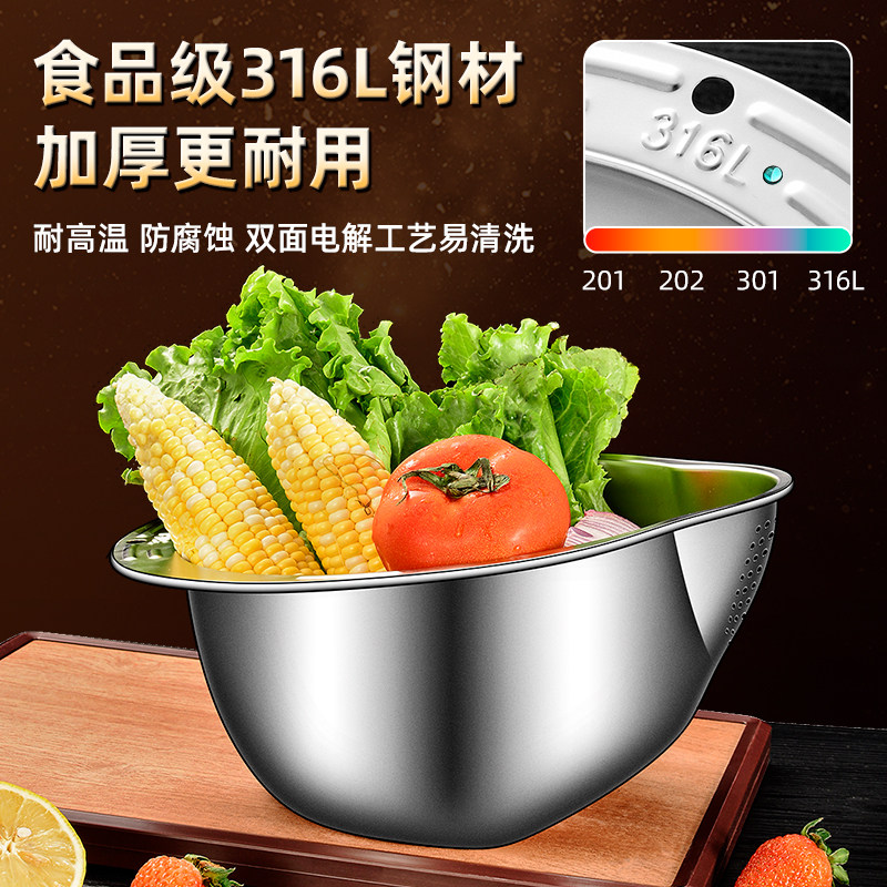 洗菜盆沥水篮新款不锈钢滤水篮洗水果洗菜篮子淘米神器厨房沥水盆,淘宝优惠券,粉丝福利购,淘宝优惠卷