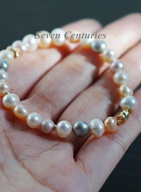 法式珍珠手链纯天然淡水淑女轻奢