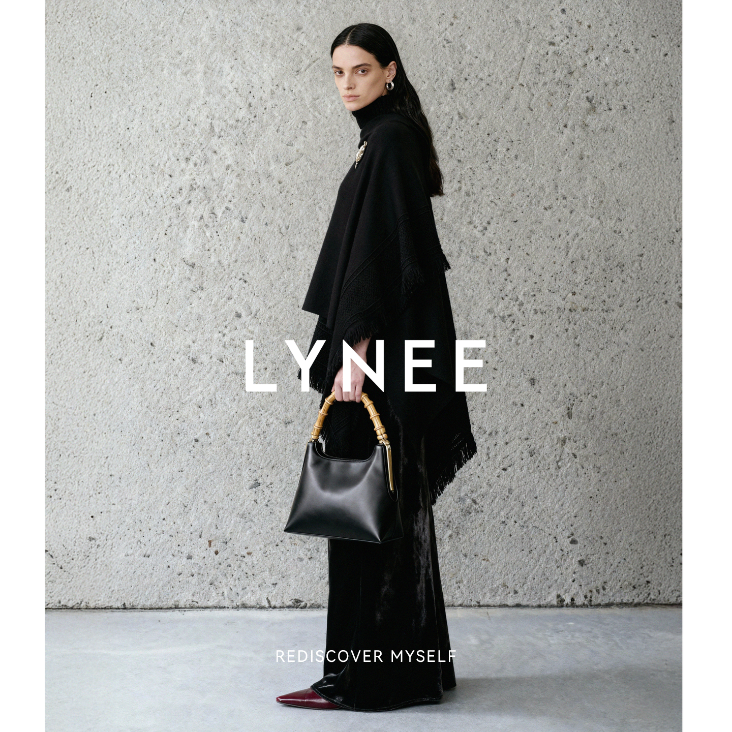 LYNEE【漫游者】流苏边针织披肩开衫羊毛混纺慵懒风一衣多穿外套 - 图0